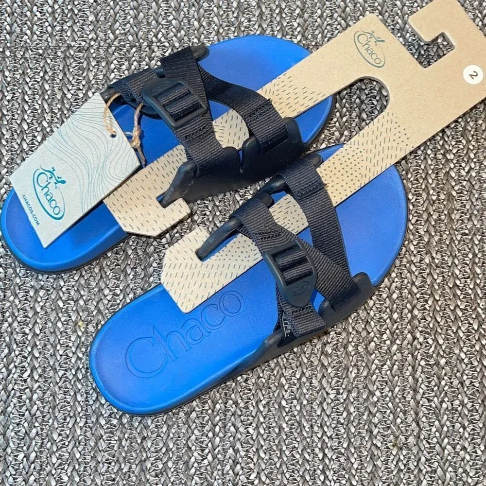 Chaco Childrens Chillos Sandal Slide‎ Blue Size 2 Youth Unisex New